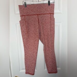 Athleta Rust and Cream Legging with Pockets. Size Large